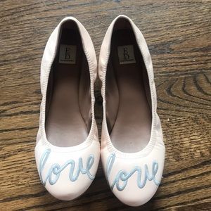 Blush pink ED ballet flats
